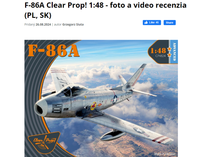 1/48 F-86A review from Eastmodels.sk