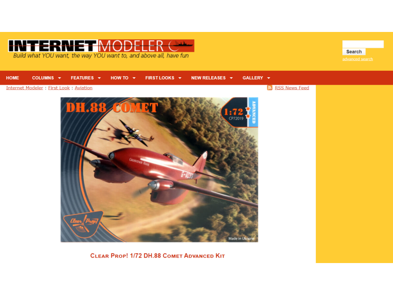 1/72 DH.88 COMET review from INTERNET MODELER