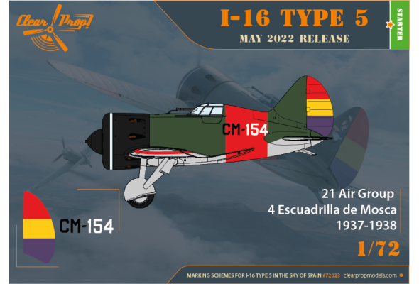 Shop 1/72 I-16 TYPE 5 (in the sky of Spain) Scale Plastic Models and Accessories. Resin Parts. Clear Prop Models Online Store