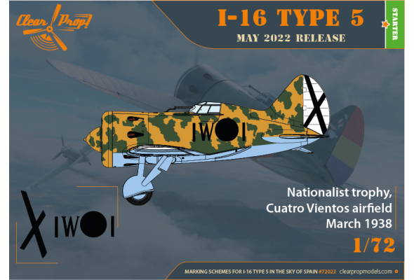 Shop 1/72 I-16 TYPE 5 (in the sky of Spain) Scale Plastic Models and Accessories. Resin Parts. Clear Prop Models Online Store