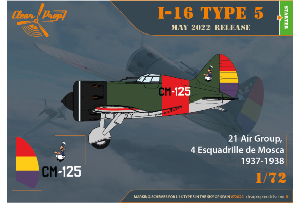Shop 1/72 I-16 TYPE 5 (in the sky of Spain) Scale Plastic Models and Accessories. Resin Parts. Clear Prop Models Online Store