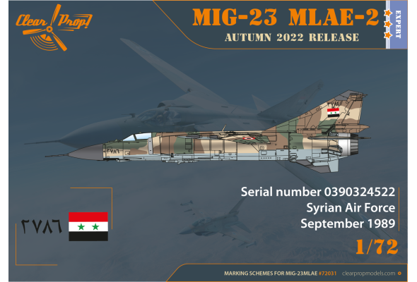 Shop 1/72 MiG-23MLA-2 Flogger-G Scale Plastic Models and Accessories. Resin Parts. Clear Prop Models Online Store