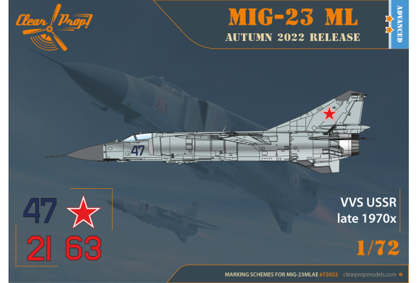 Shop 1/72 MiG-23ML/MLA Flogger-G Scale Plastic Models and Accessories. Resin Parts. Clear Prop Models Online Store