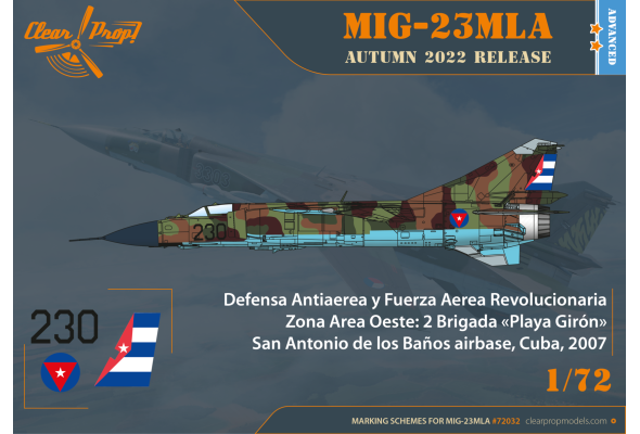 Shop 1/72 MiG-23ML/MLA Flogger-G Scale Plastic Models and Accessories. Resin Parts. Clear Prop Models Online Store