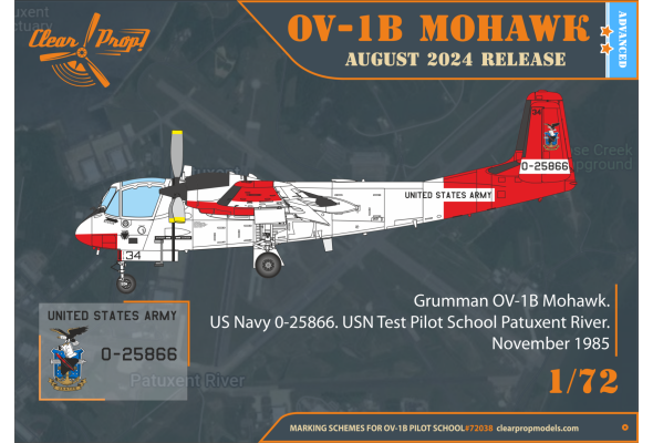 Shop 1/72 OV-1B Mohawk "Pilot School" Scale Plastic Models and Accessories. Resin Parts. Clear Prop Models Online Store