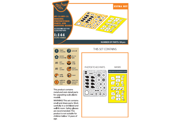 Shop 1/144 OV-1 A/JOV-1A Mohawk PE parts and painting mask for CP kits Scale Plastic Models and Accessories. Resin Parts. Clear Prop Models Online Store