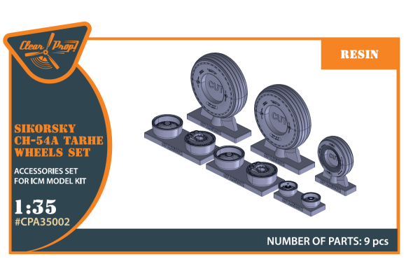 Shop 1/35 CH-54A Tarhe wheels set for ICM kit Scale Plastic Models and Accessories. Resin Parts. Clear Prop Models Online Store