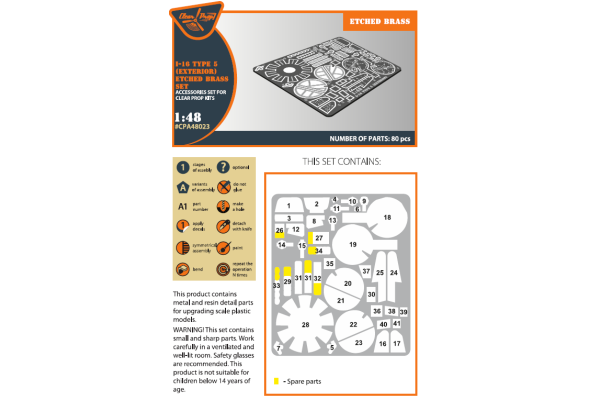 Shop 1/48 I-16 type 5 EXTERIOR PE set Scale Plastic Models and Accessories. Resin Parts. Clear Prop Models Online Store