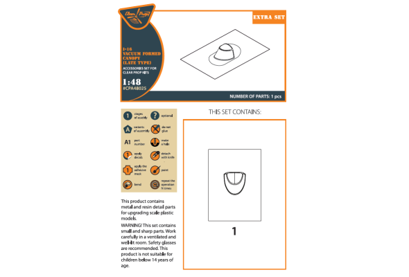 Shop 1/48 I-16 vacuum formed canopy (late version) for CP kit Scale Plastic Models and Accessories. Resin Parts. Clear Prop Models Online Store