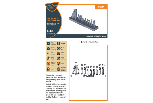 Shop 1/48 I-16 type 5 resin exhausts Scale Plastic Models and Accessories. Resin Parts. Clear Prop Models Online Store