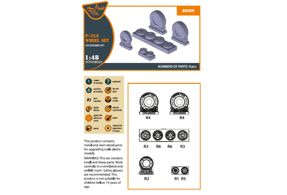 Shop 1/48 F-35A wheel set Scale Plastic Models and Accessories. Resin Parts. Clear Prop Models Online Store