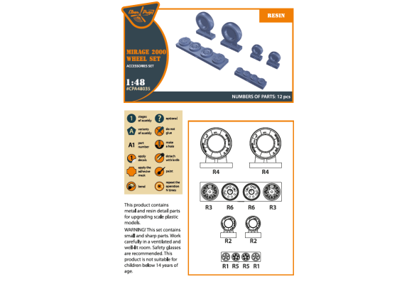 Shop 1/48 Mirage-2000 wheel set Scale Plastic Models and Accessories. Resin Parts. Clear Prop Models Online Store