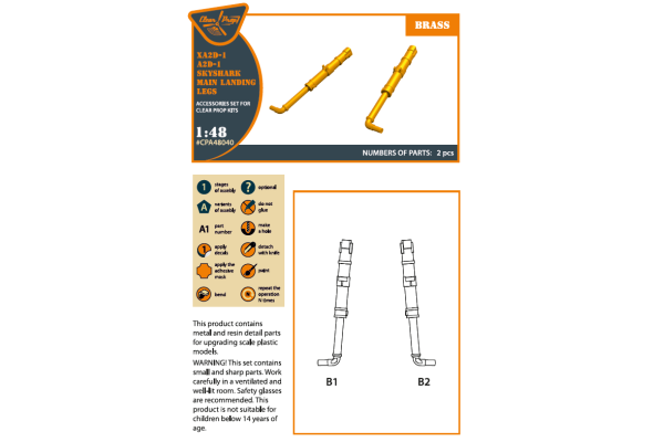 Shop 1/48 XA2D-1, A2D-1 Skyshark main landing legs Scale Plastic Models and Accessories. Resin Parts. Clear Prop Models Online Store