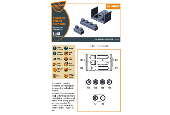 Shop 1/48 Gloster E28/39 Pioneer wheel set Scale Plastic Models and Accessories. Resin Parts. Clear Prop Models Online Store
