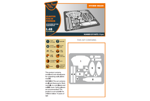 Shop 1/48 Gloster E28/39 Pioneer PE parts for CP kits Scale Plastic Models and Accessories. Resin Parts. Clear Prop Models Online Store