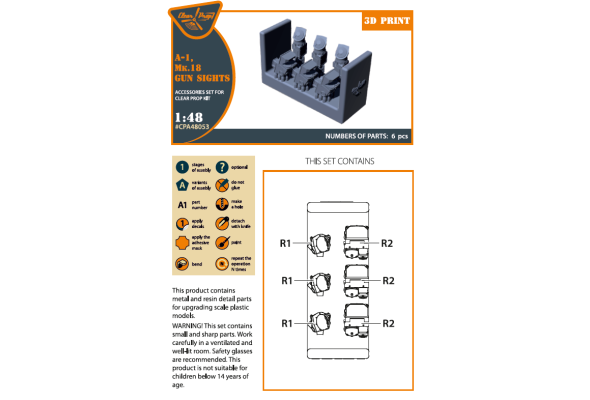 Shop 1/48 Mk.18, A-1 gun sights Scale Plastic Models and Accessories. Resin Parts. Clear Prop Models Online Store
