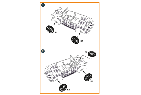Shop 1/48 Kubelwagen type 82 Wheel set Scale Plastic Models and Accessories. Resin Parts. Clear Prop Models Online Store