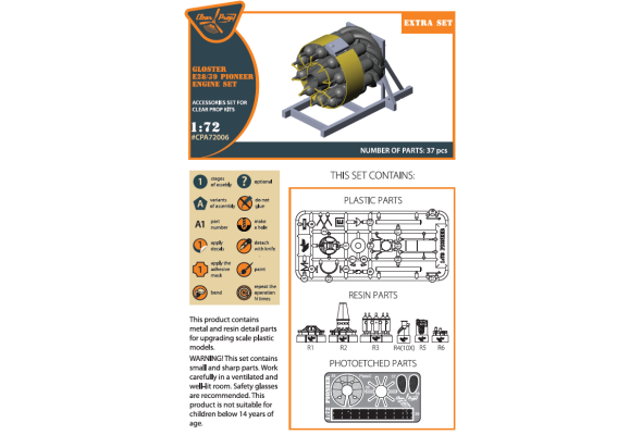 Shop 1/72 Gloster E28/39 Pioneer engine set Scale Plastic Models and Accessories. Resin Parts. Clear Prop Models Online Store