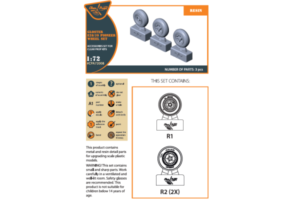 Shop 1/72 Gloster E28/39 Pioneer wheel set Scale Plastic Models and Accessories. Resin Parts. Clear Prop Models Online Store