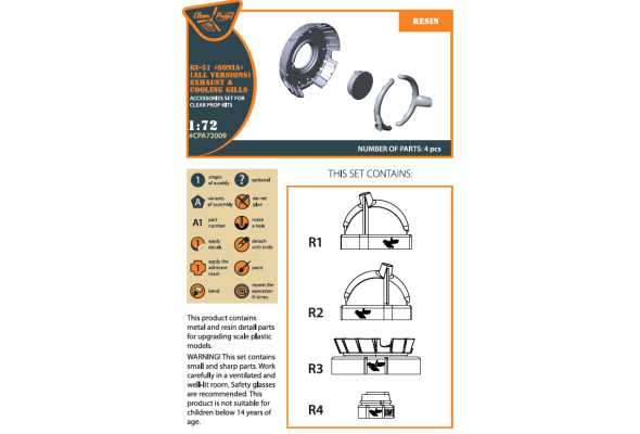 Shop 1/72 Ki-51 Sonia resin exhaust & cooling gills Scale Plastic Models and Accessories. Resin Parts. Clear Prop Models Online Store