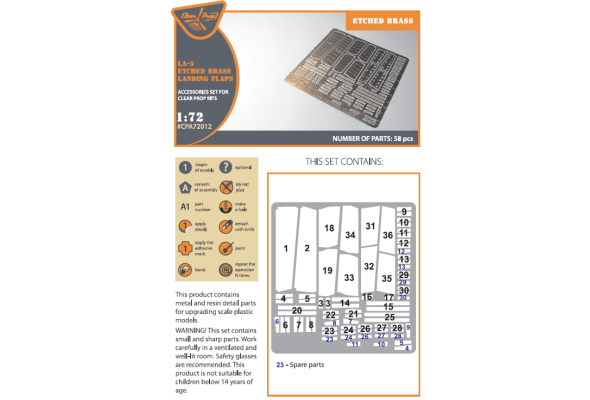 Shop 1/72 La-5 (all versions) PE landing flaps Scale Plastic Models and Accessories. Resin Parts. Clear Prop Models Online Store