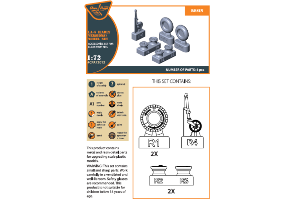 Shop 1/72 La-5 (early version) wheel set Scale Plastic Models and Accessories. Resin Parts. Clear Prop Models Online Store
