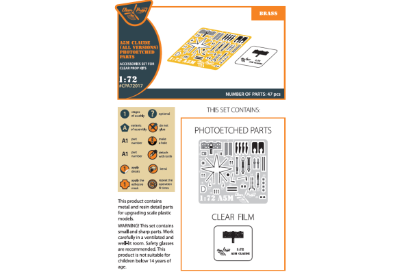 Shop 1/72 A5M Claude (all versions) PE parts Scale Plastic Models and Accessories. Resin Parts. Clear Prop Models Online Store