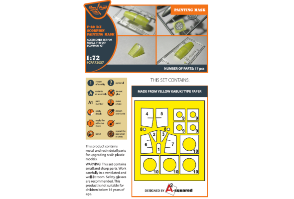 Shop 1/72 F-89 D/J for REVELL kit painting mask "yellow kabuki paper" Scale Plastic Models and Accessories. Resin Parts. Clear Prop Models Online Store