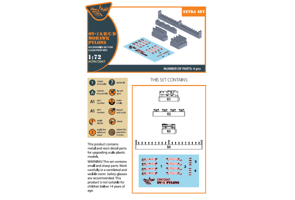 Shop 1/72 OV-1 A/B/C/D Mohawk pylons for CP kit Scale Plastic Models and Accessories. Resin Parts. Clear Prop Models Online Store