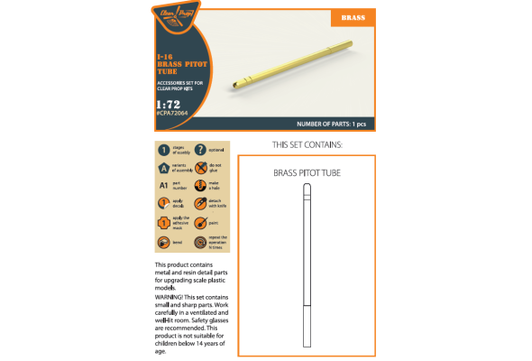 Shop 1/72 I-16 brass pitot tube Scale Plastic Models and Accessories. Resin Parts. Clear Prop Models Online Store