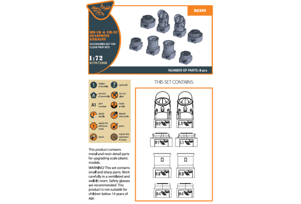 Shop 1/72 UH-2C/HH-2D SEASPRITE resin exhaust Scale Plastic Models and Accessories. Resin Parts. Clear Prop Models Online Store
