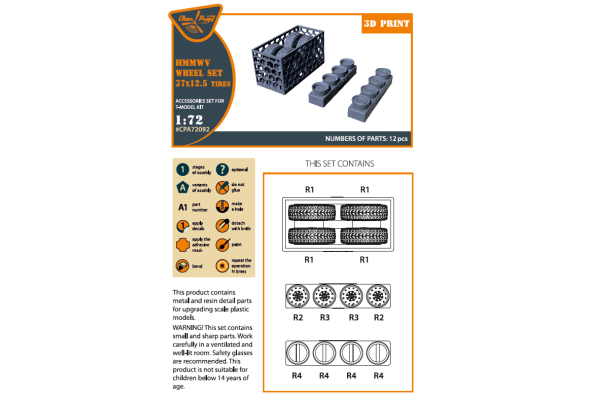 Shop 1/72 HMMWV Wheel set 37x12,5 Tires for T-Model kits Scale Plastic Models and Accessories. Resin Parts. Clear Prop Models Online Store