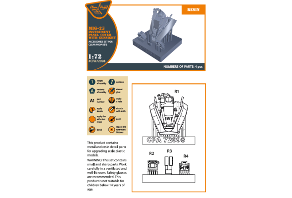Shop 1/72 MiG-23 Instrument panel cover with gunsight for CP kits Scale Plastic Models and Accessories. Resin Parts. Clear Prop Models Online Store