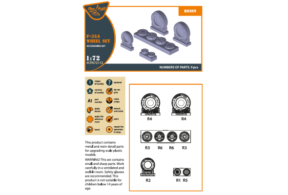 Shop 1/72 F-35A wheel set Scale Plastic Models and Accessories. Resin Parts. Clear Prop Models Online Store