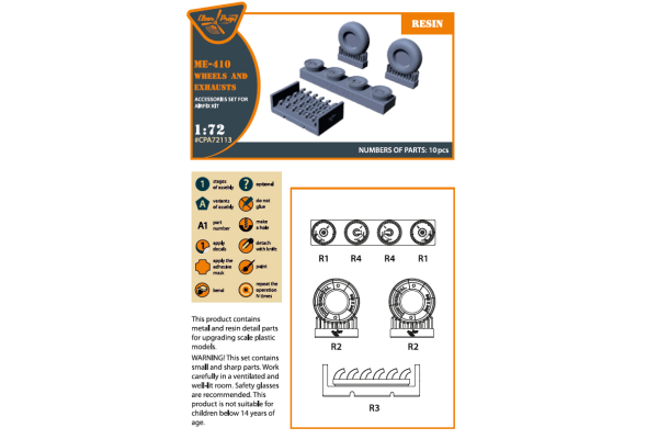 Shop 1/72 Me-410 B-1/U2/U4/R4 wheel set and exhaust Scale Plastic Models and Accessories. Resin Parts. Clear Prop Models Online Store
