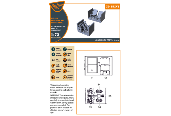 Shop 1/72 Me-410 B-1/U2/U4/R4 interior for Airfix, Finemolds kits Scale Plastic Models and Accessories. Resin Parts. Clear Prop Models Online Store