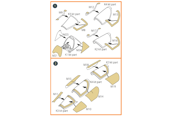 Shop 1/72 Mirage 2000D double-sided painting mask on "yellow kabuki paper" for Modelsvit kit 72075 Scale Plastic Models and Accessories. Resin Parts. Clear Prop Models Online Store