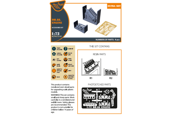 Shop 1/72 DH.88 Comet engine set 3D print Scale Plastic Models and Accessories. Resin Parts. Clear Prop Models Online Store