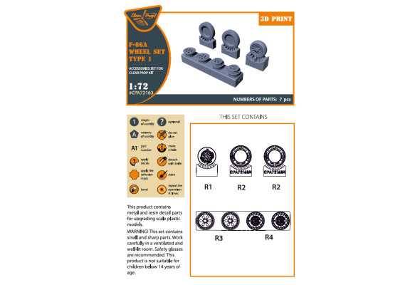 Shop 1/72 F-86A wheel set type 1 for CP kits Scale Plastic Models and Accessories. Resin Parts. Clear Prop Models Online Store
