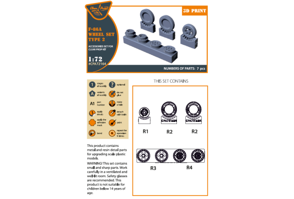 Shop 1/72 F-86A wheel set type 2 for CP kits Scale Plastic Models and Accessories. Resin Parts. Clear Prop Models Online Store