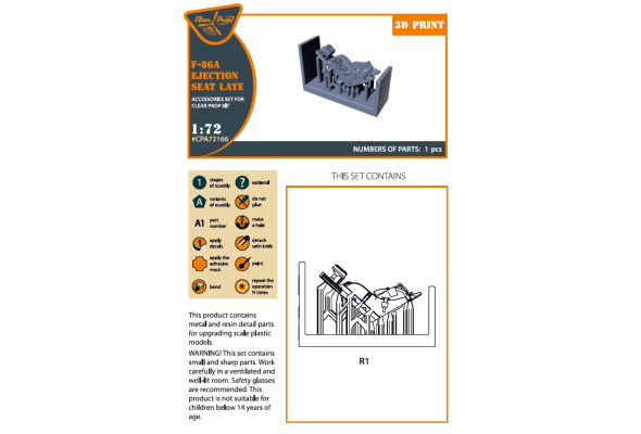 Shop 1/72 F-86A Ejection seat late for CP kits Scale Plastic Models and Accessories. Resin Parts. Clear Prop Models Online Store