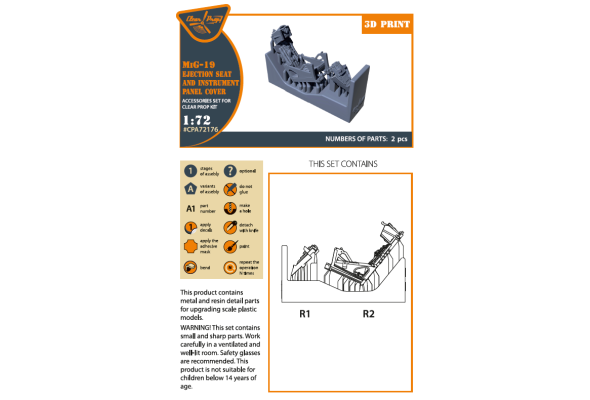 Shop 1/72 MiG-19 Ejection seat and instrument panel cover for CP kits Scale Plastic Models and Accessories. Resin Parts. Clear Prop Models Online Store