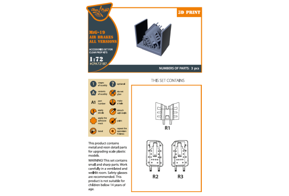 Shop 1/72 MiG-19 air brakes for CP kits Scale Plastic Models and Accessories. Resin Parts. Clear Prop Models Online Store