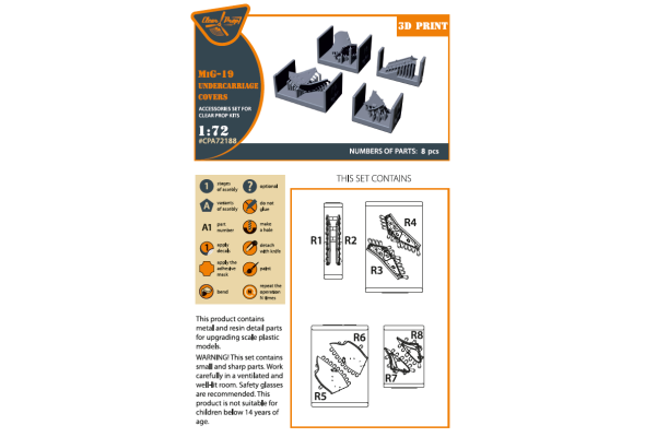Shop 1/72 MiG-19 undercarriage covers for CP kits Scale Plastic Models and Accessories. Resin Parts. Clear Prop Models Online Store