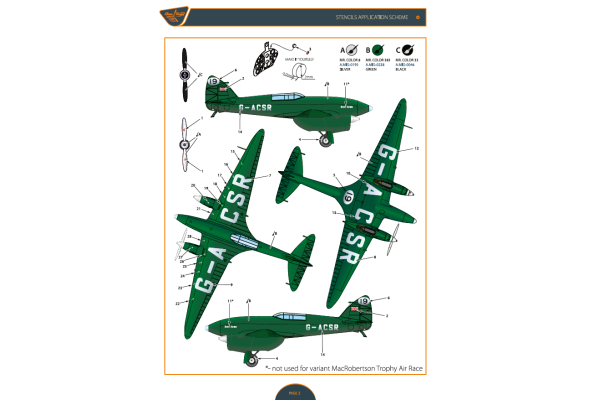 Shop 1/48 DH.88 Comet G-ACSR MacRobertson Trophy Air Race Decal for Mikromir kit Scale Plastic Models and Accessories. Resin Parts. Clear Prop Models Online Store