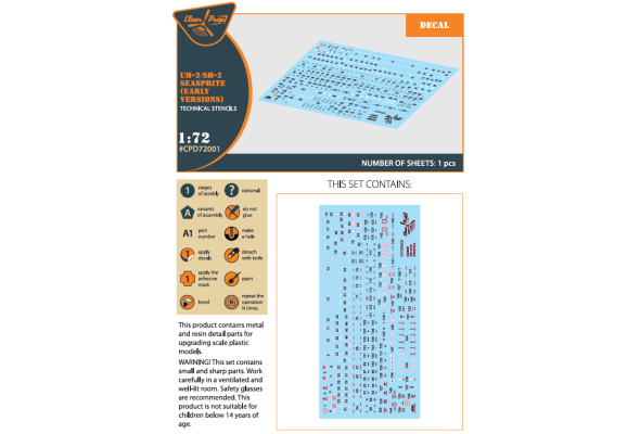 Shop 1/72 UH-2/SH-2 Seasprite (early version) technical stencils Scale Plastic Models and Accessories. Resin Parts. Clear Prop Models Online Store