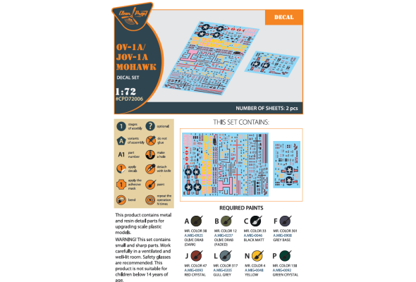 Shop 1/72 OV-1 A/JOV-1A Mohawk decal set Scale Plastic Models and Accessories. Resin Parts. Clear Prop Models Online Store