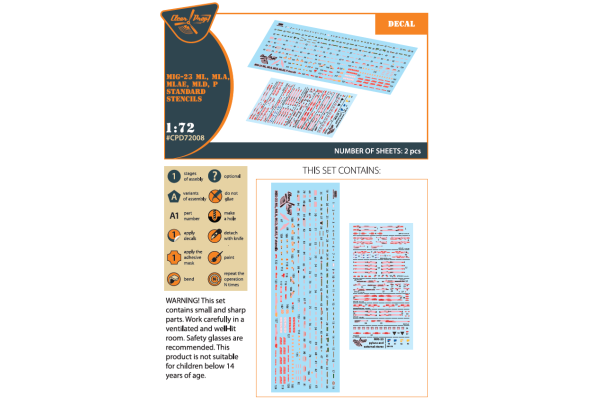 Shop 1/72 MiG-23ML, MLA, MLD, P, MLAE standard stencils for CP kits and other Scale Plastic Models and Accessories. Resin Parts. Clear Prop Models Online Store