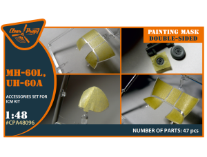 Shop 1/48 UH-60A, MH-60L double-sided painting mask on "yellow kabuki paper" for ICM kit Scale Plastic Models and Accessories. Resin Parts. Clear Prop Models Online Store