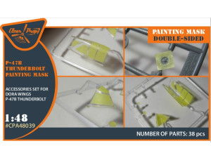 Shop 1/48 P-47B Thunderbolt double-sided painting mask on "yellow kabuki paper" for Dora Wings kit Scale Plastic Models and Accessories. Resin Parts. Clear Prop Models Online Store